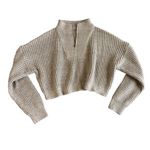 Shien Women’s Medium 1/4 Zip Cropped Sweater‎ - Oversized
